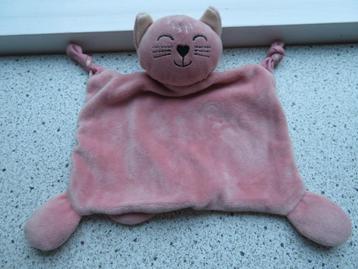 Knuffeldoek poes of poesje van Hema roze velours polkadot beschikbaar voor biedingen