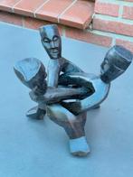 Houten beeld 3 mannen Ghana, Antiek en Kunst, Kunst | Beelden en Houtsnijwerken, Ophalen