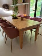 Oudroze eetkamerstoelen velours. Per zes of per stuk, Ophalen, 200 cm of meer, 50 tot 100 cm, Zo goed als nieuw