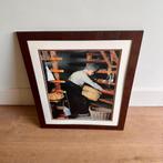 Poster met mooie houten sierlijst - bollenman, Ophalen, Gebruikt, 50 tot 75 cm, Schilderij