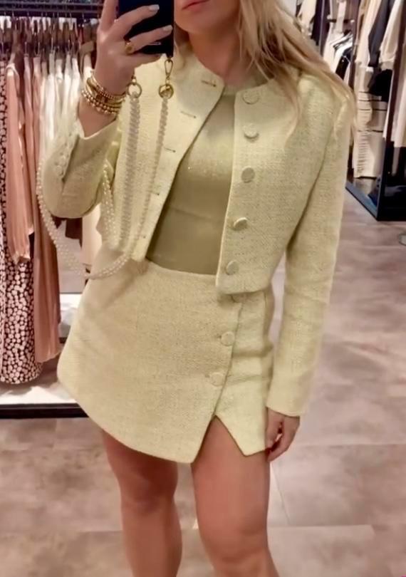 Pistachio Gold JoshV, Josh V blazer, jasje en broekrokje L., Kleding | Dames, Rokken, Nieuw, Maat 38/40 (M), Groen, Boven de knie