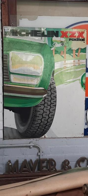 Reclamebord Michelin xzx radial peugeot 504. beschikbaar voor biedingen