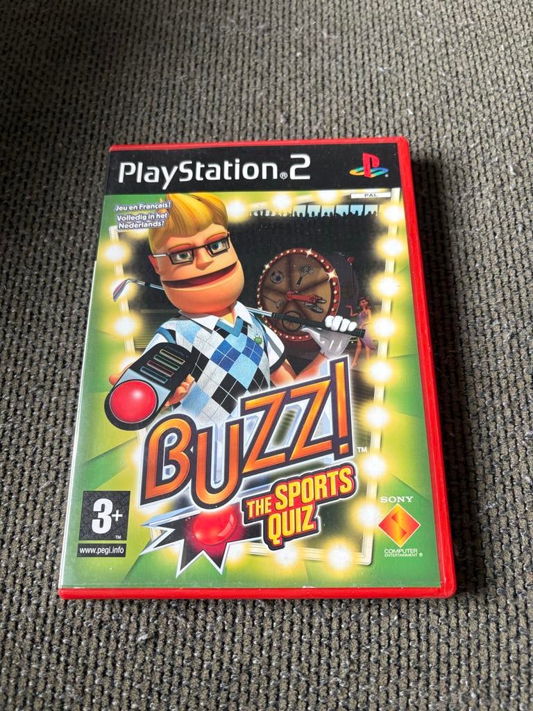 Buzz! The Sports Quiz - PlayStation 2 inclusief controllers, Puzzel en Educatief, Gebruikt, Verzenden, Eén computer