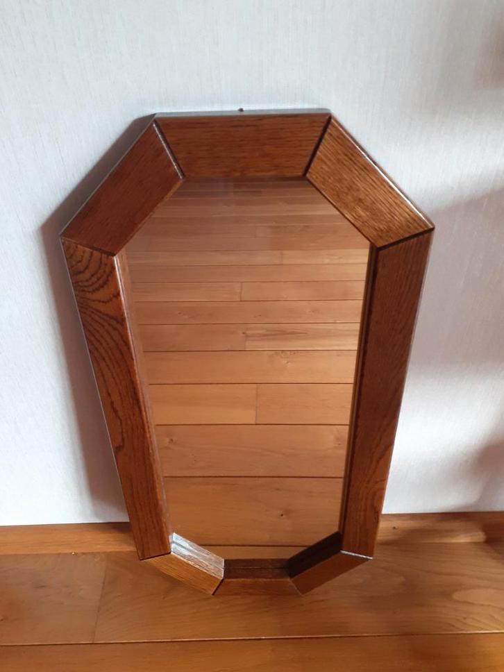 Twee eikenhouten spiegels, Huis en Inrichting, Woonaccessoires | Spiegels, Gebruikt, 50 tot 75 cm, Minder dan 100 cm, Overige vormen