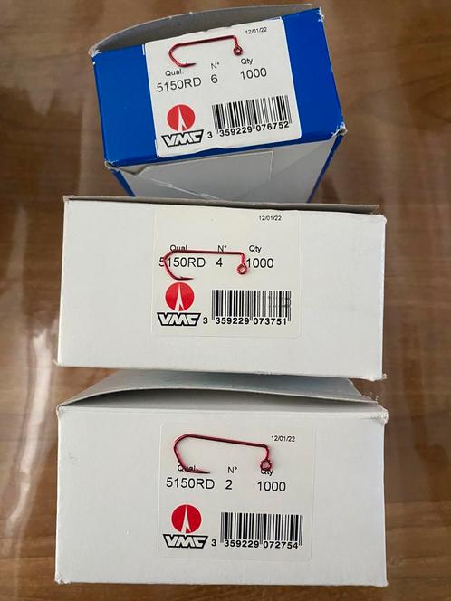 VMC 5150RD Barbarian Jig haken 3 maten 1000x Nieuw, Watersport en Boten, Hengelsport | Roofvissen, Nieuw, Haak, Ophalen of Verzenden