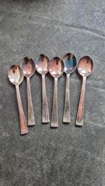 Zes Vintage Verzilverde lepeltjes Douwe Egberts, Antiek en Kunst, Antiek | Bestek, Ophalen of Verzenden