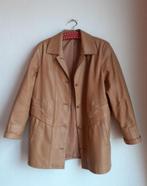 lederen dames jas met borduursel ton-sur-ton. z.g.a. nieuw, Ophalen, Zo goed als nieuw, Maat 38/40 (M), Bruin