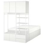 PLATSA bedframe met opbergruimte te koop Wit/Fonnes, Ophalen, Gebruikt, Wit, Tweepersoons
