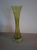 Vintage craquele diabolo vaas, Huis en Inrichting, Woonaccessoires | Vazen, Ophalen of Verzenden, Groen, Glas, Minder dan 50 cm