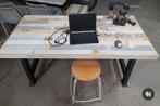Tafel / bureau van echt sloophout /.dé Upcycle Loods, Huis en Inrichting, Ophalen, 50 tot 100 cm, Zo goed als nieuw, Vijf personen of meer
