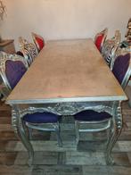Barok Eethoek 6 barok stoel  200 cm  ook los te koop, Ophalen of Verzenden, Vijf, Zes of meer stoelen