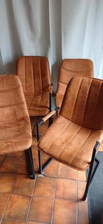 Set van 4 bruine eetkamerstoelen, Ophalen, Gebruikt, Bruin, Vijf, Zes of meer stoelen
