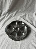 Set van 8 vintage Franse RVS oesterborden/inox oesterschalen, Huis en Inrichting, Ophalen, Overige materialen, Overige stijlen
