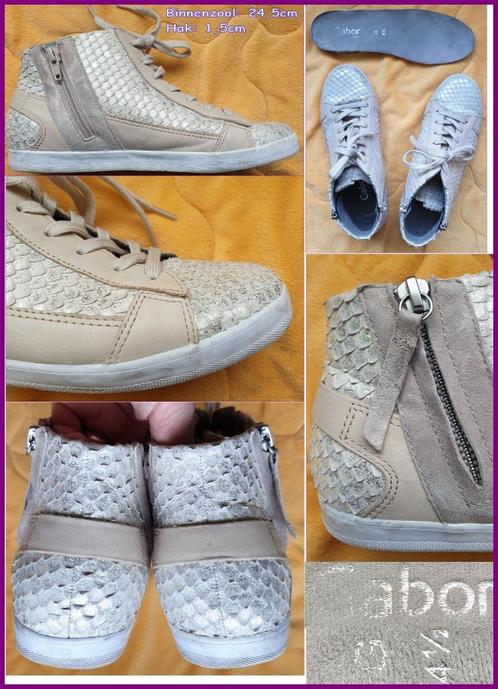 GABOR beige metallic leren sneakers maat 37,5 zgan, Kleding | Dames, Schoenen, Zo goed als nieuw, Sneakers of Gympen, Beige, Ophalen of Verzenden