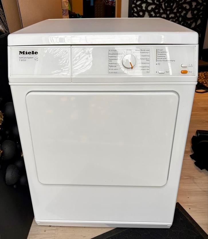 Prima gebruikte Miele T 8703 luxhtafvoerdroger wasdroger, Witgoed en Apparatuur, Wasdrogers, Gebruikt, Luchtafvoer, Voorlader