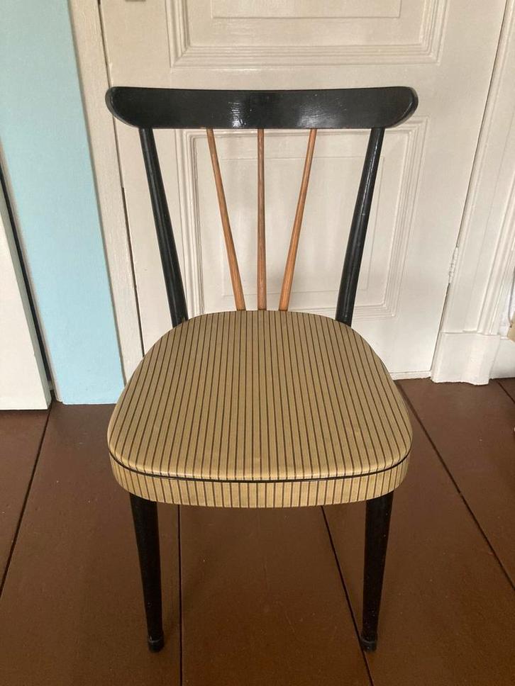 4x stoel Erco Dutch design vintage/retro, Huis en Inrichting, Stoelen, Gebruikt, Vier, Hout, Zwart, Ophalen of Verzenden