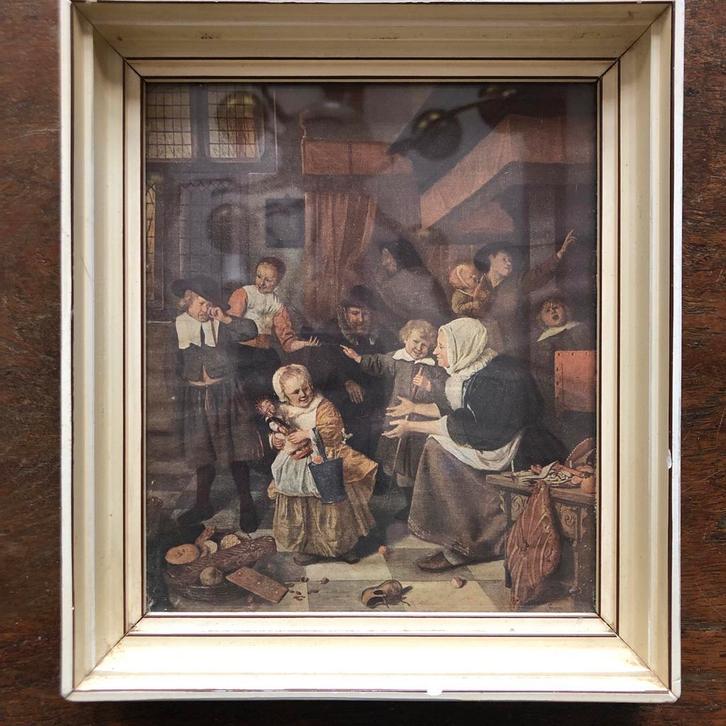 Oude Schilderijlijst met Kinderen, Antiek en Kunst, Kunst | Schilderijen | Klassiek, Ophalen of Verzenden