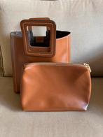 Staud Shirley Tote Bag Brown met make up pouch, Ophalen of Verzenden, Zo goed als nieuw, Bruin, Handtas