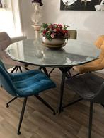 Eethoek met 5 stoelen, Ophalen, Gebruikt, 100 tot 150 cm, Rond