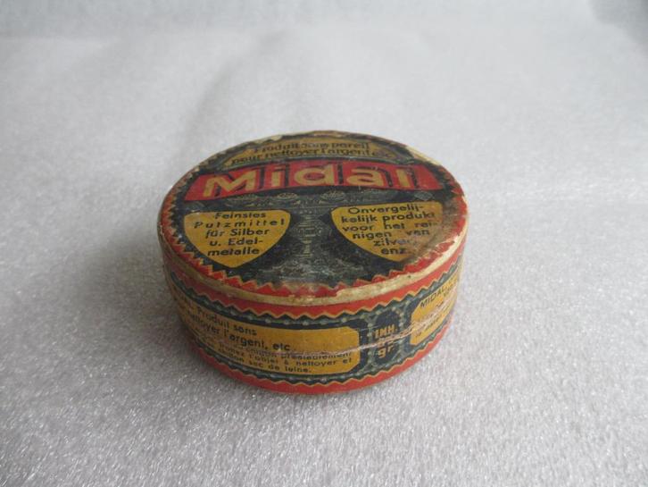 Apart Oud doosje Midal Zilverpoets, Verzamelen, Merken en Reclamevoorwerpen, Gebruikt, Verpakking, Ophalen of Verzenden