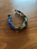 Zelf gevlochten brede stoere armband met skelettenkop, Ophalen of Verzenden, Nieuw, Overige kleuren, Overige materialen