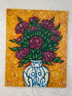 Bloemen schilderij op canvas, Antiek en Kunst, Ophalen