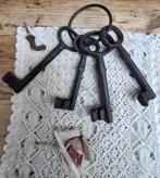 Ring met 4 grote brocante sier sleutels, Ophalen of Verzenden