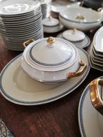 Rosenthal Servies CORONA 11 pers. blauw/creme/zwart/goud, Antiek en Kunst, Antiek | Servies compleet, Ophalen