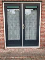 Dubbele deuren met aluminium naald, Doe-het-zelf en Verbouw, Kozijnen en Schuifpuien, Gebruikt, Deurkozijn, 150 tot 225 cm, Inclusief glas