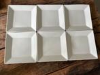 6x gebaksbord (15x15 cm) - vierkant - wit, Ophalen of Verzenden, Zo goed als nieuw, Bord(en), Effen