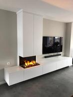 Tv meubel zwevend met elektrische haard, Overige materialen, Nieuw, 200 cm of meer, 25 tot 50 cm