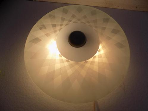 Lamp Vintage plafondlamp glazen schaal blauw tint glas, Huis en Inrichting, Woonaccessoires | Overige, Zo goed als nieuw, Ophalen