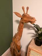 Houten Giraffe Beeld - Teakhout, Ophalen of Verzenden, Gebruikt