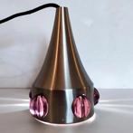 3x Vintage Hanglamp Jaren '60 Metaal Glas, Gebruikt, 50 tot 75 cm, Mid Century Modern Design, Ophalen of Verzenden
