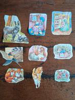 9 oude poesieplaatjes o.a. nest vogels, ezel, vossen, Verzamelen, Ophalen of Verzenden