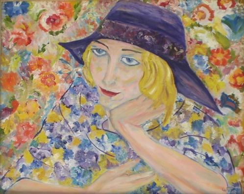 Portret van een jonge vrouw naar Leo Gestel, Antiek en Kunst, Kunst | Schilderijen | Klassiek, Ophalen of Verzenden