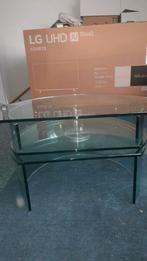 TV tafel, Ophalen, Gebruikt, 50 tot 100 cm, Glas