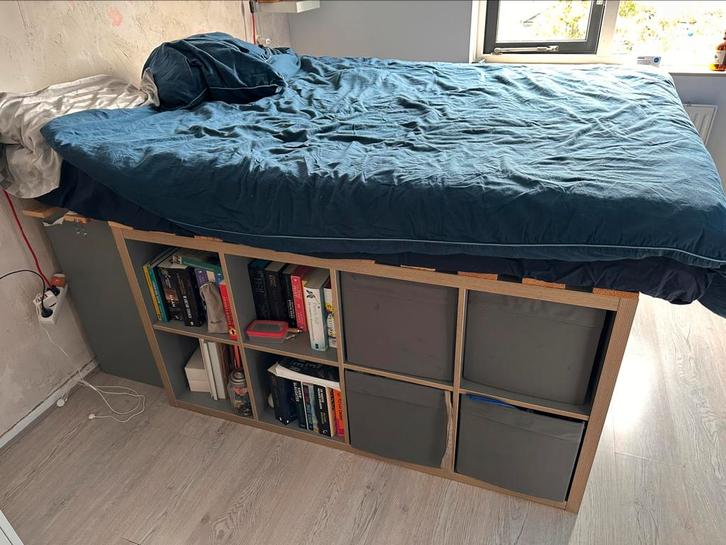 Studenten bed Tweepersoons bed met opbergruimte 160-200cm, Huis en Inrichting, Slaapkamer | Bedden, Gebruikt, Tweepersoons, 160 cm