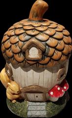 Decoratief beeld, herfst huisje paddestoel eikel 35 cm, Ophalen of Verzenden