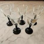 Luminarc set voetglas zwart gedraaid twist glazen glas wijn, Ophalen of Verzenden, Zo goed als nieuw, Overige typen