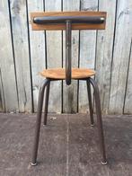 Vintage Upcycled Industriële Kruk – zithoogte = 49cm (8stks), Ophalen of Verzenden, Gebruikt, Hout