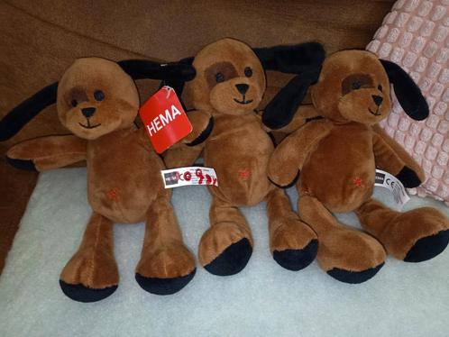 Hema bruin zwarte velours hondjes, Kinderen en Baby's, Speelgoed | Knuffels en Pluche, Zo goed als nieuw, Hond, Ophalen of Verzenden
