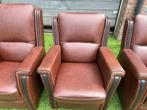 Stoelen SENIOREN Mecam bruin leer 2 fauteuils, Ophalen, Geen, Geen, Zo goed als nieuw