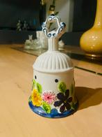 Porseleinen antieke tafelbel met bloemen, Huis en Inrichting, Overige materialen, Gebruikt, Wit, Ophalen of Verzenden