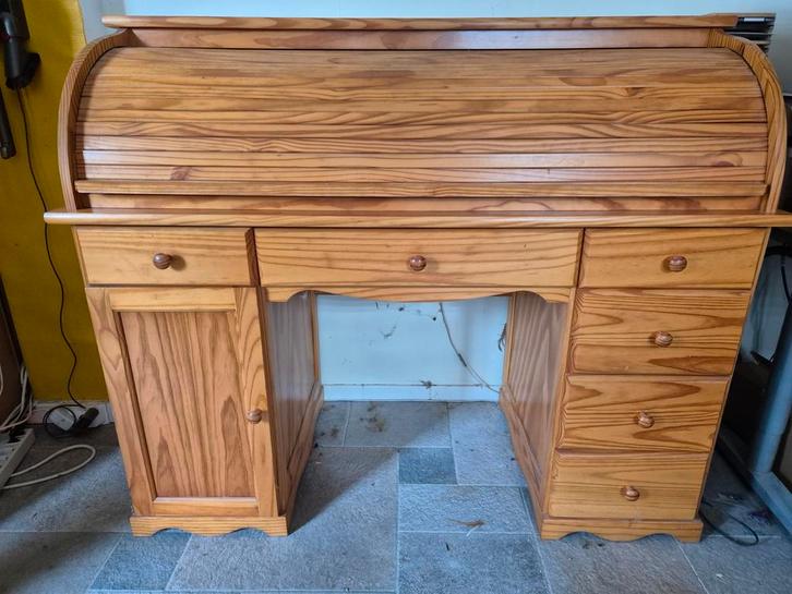 Massief grenen secretaire, Huis en Inrichting, Bureaus, Gebruikt, Bureau, Ophalen