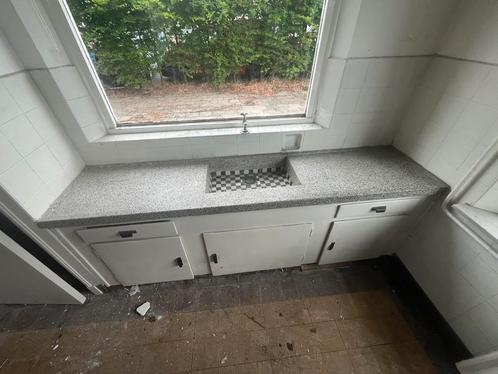 Terrazo / granieten aanrechtblad, Huis en Inrichting, Keuken | Keukenelementen, Gebruikt, Minder dan 100 cm, 50 tot 75 cm, Zwart