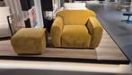 Showroommodel Montel Bold fauteuil met voetenbank, Ophalen, Nieuw, Stof