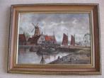 Hans Reifferscheid, "Afgemeerde boten aan een kade"., Antiek en Kunst, Ophalen