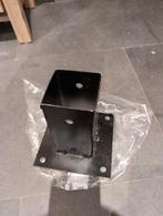 Paalhouder op plaat - 75 mm - Zwart, Ophalen of Verzenden