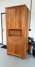 Massief teakhouten kast, buffetkast, wandkast, Ophalen, 200 cm of meer, Teakhout, 50 tot 100 cm